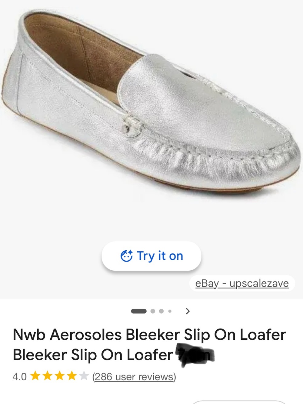 AEROSOLES Silver Metallic Bleecker Loafer New size 10 wide